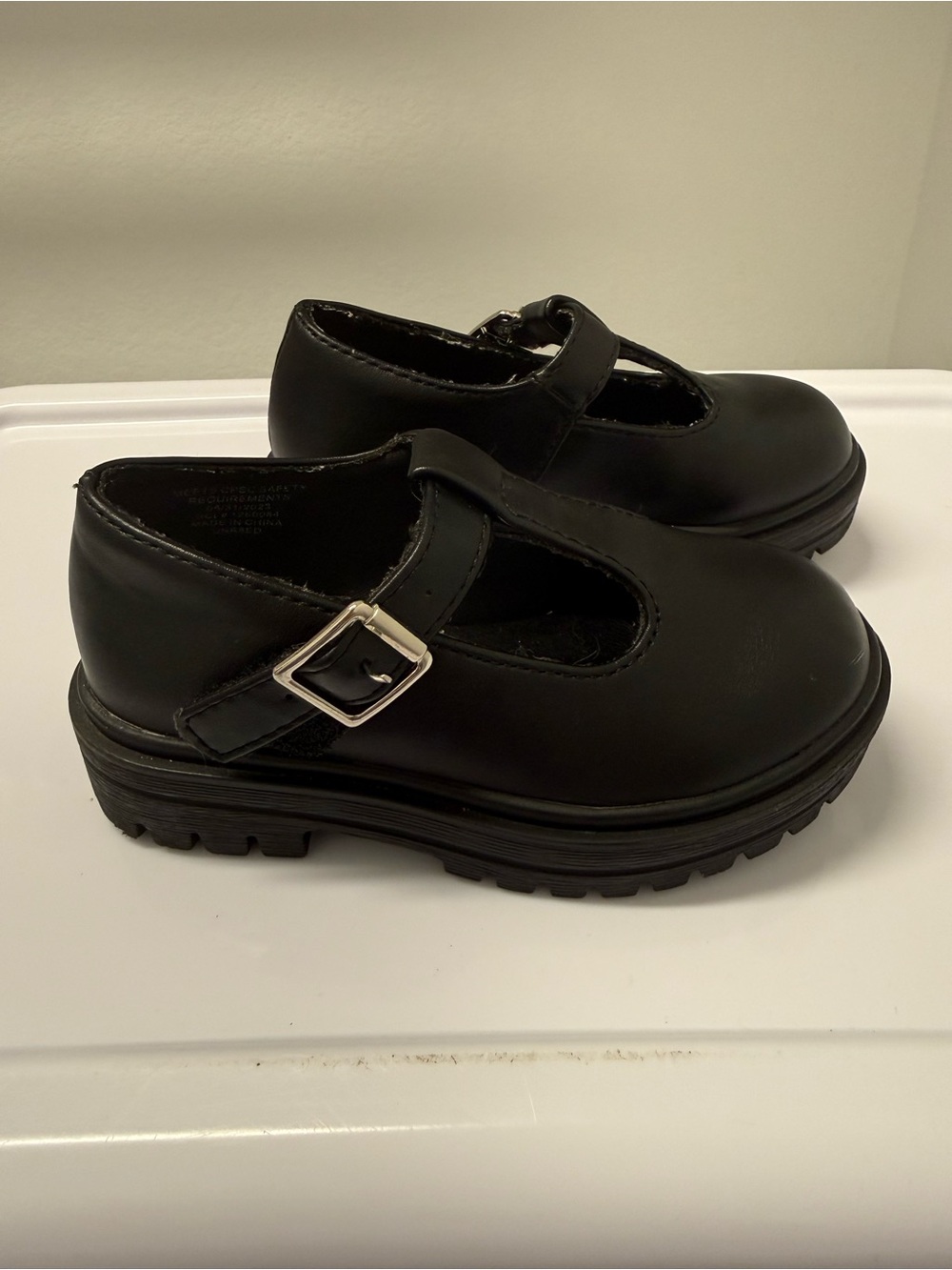 Girls' Black Mary Jane with Chunky Sole